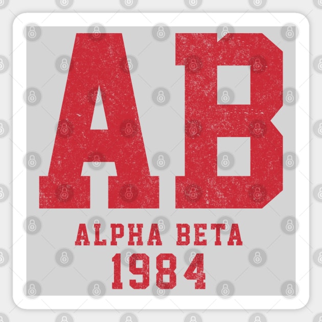 AB Alpha Beta 1984 - vintage fraternity Revenge of the Nerds Sticker by BodinStreet